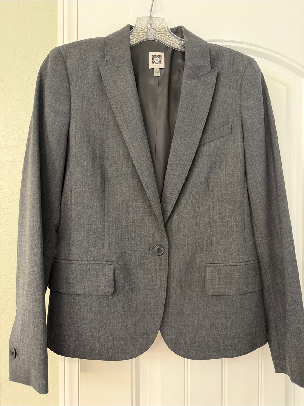 Anne Klein Gray Single-Button Women's Blazer